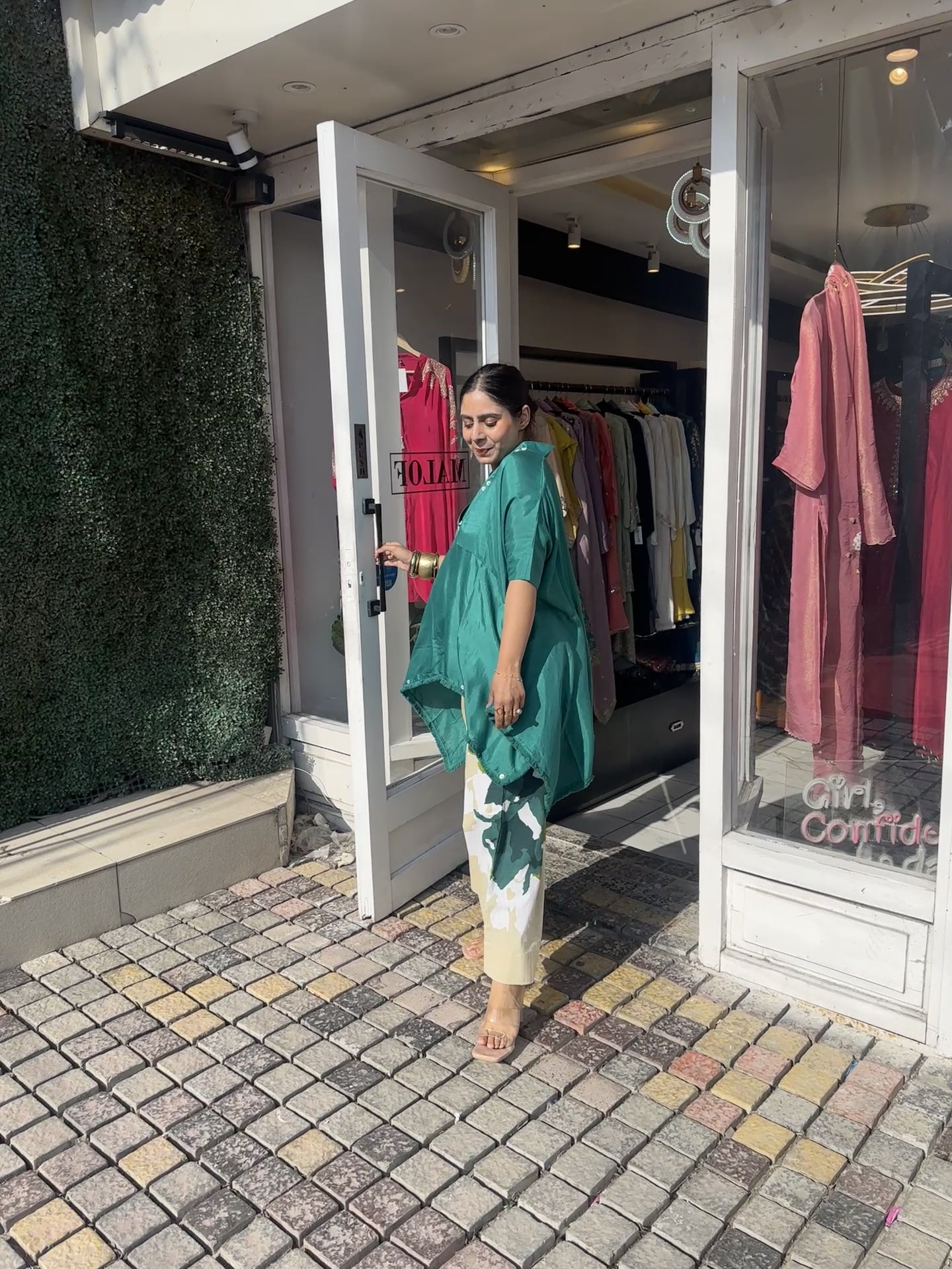 Green Kaftan Coord