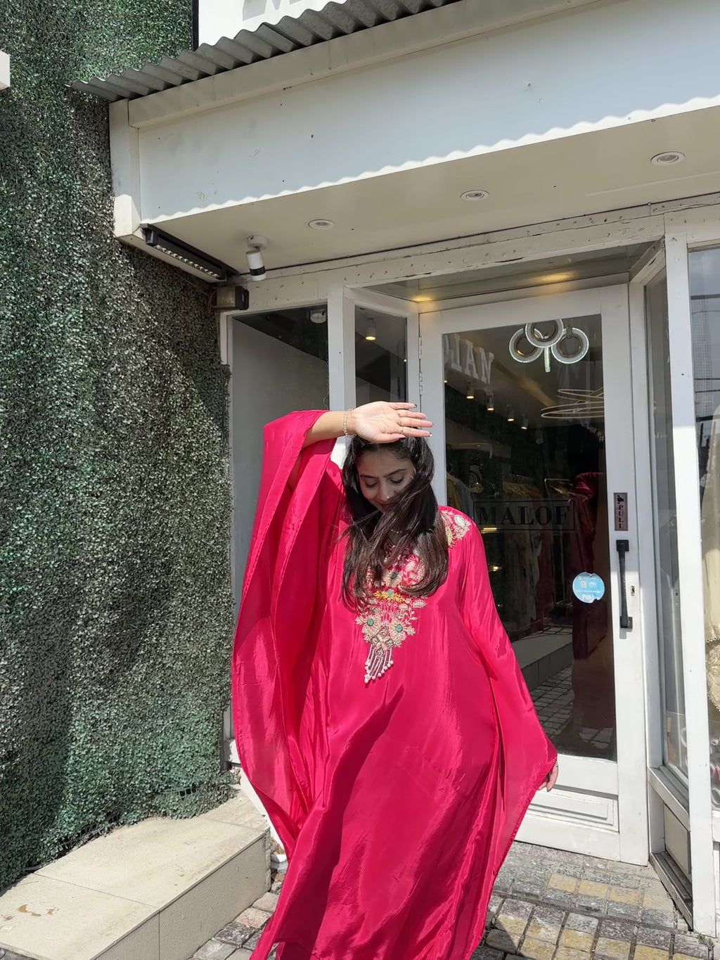 Pink Long Kaftan Set