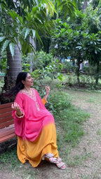Ombre Kaftan Set (Yellow Pink)