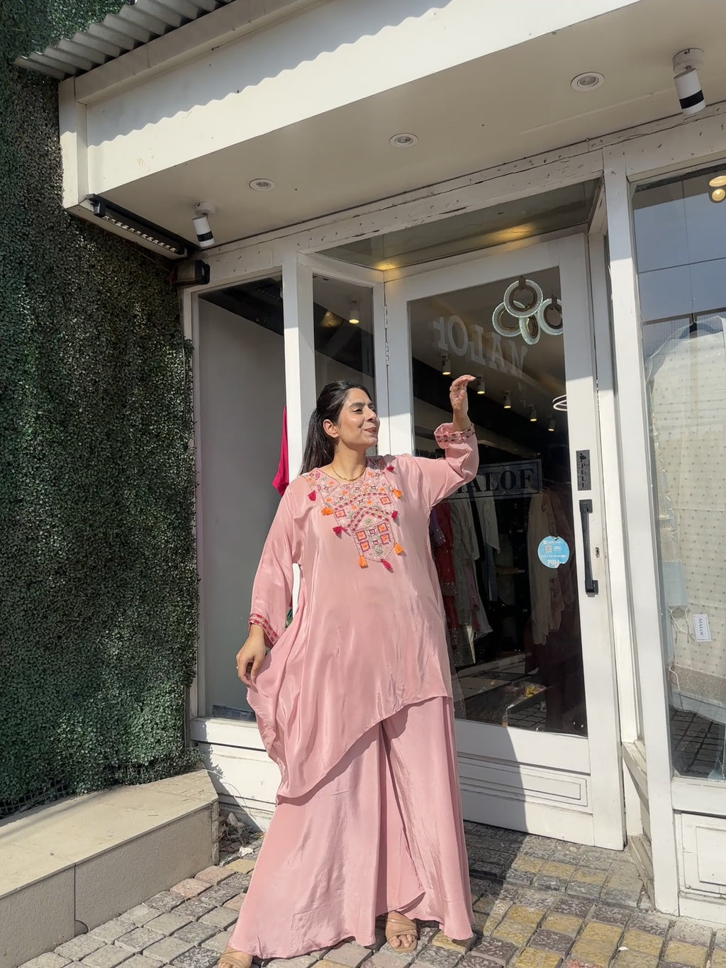 Pastel Pink Kaftan set