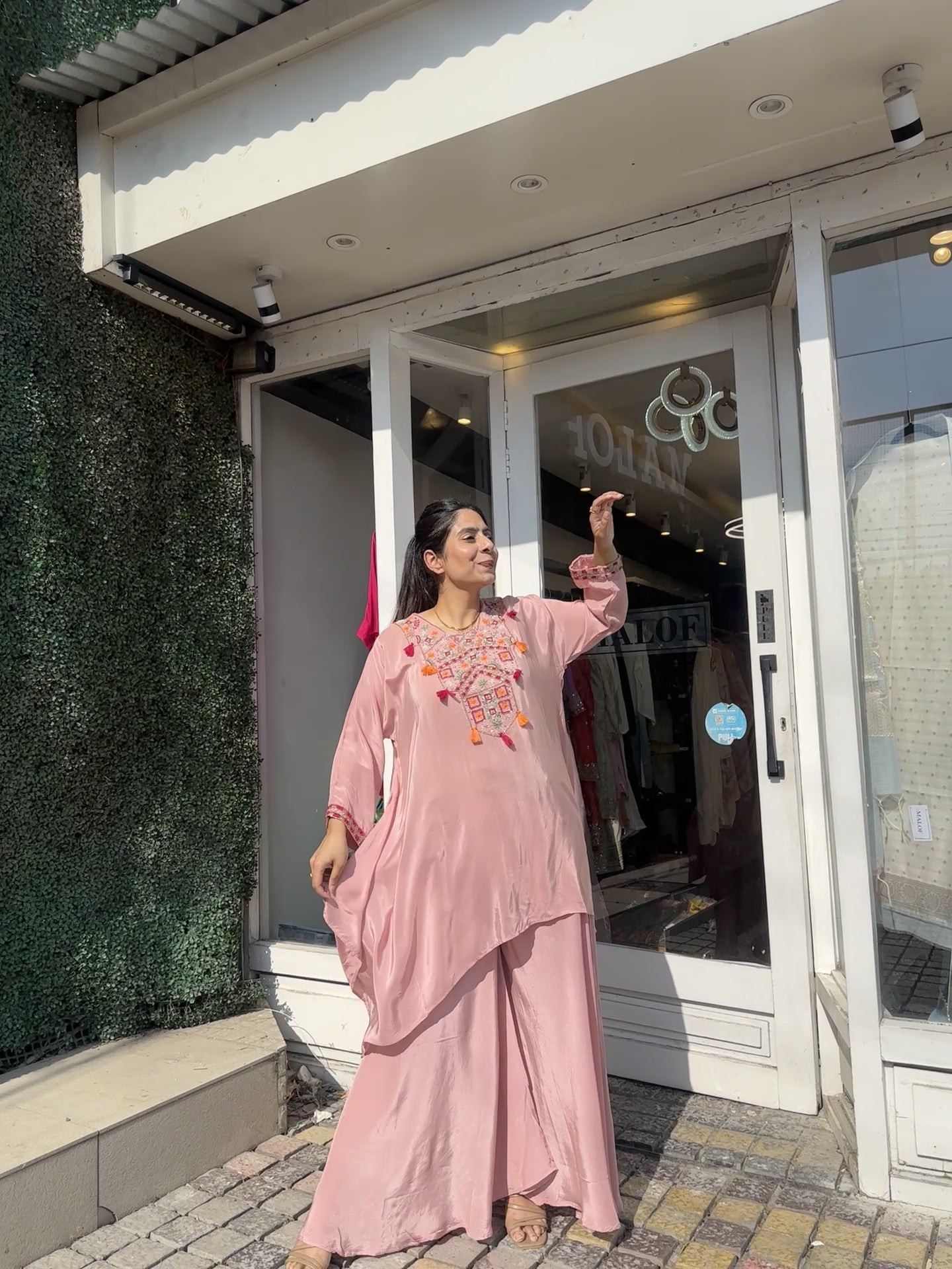 Pastel Pink Kaftan set