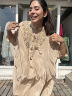 Beige Farshi Kaftan set