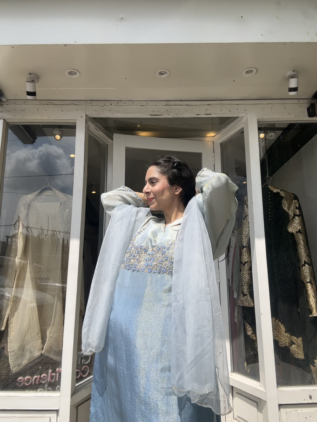 Blue Ombre Handwork Suit