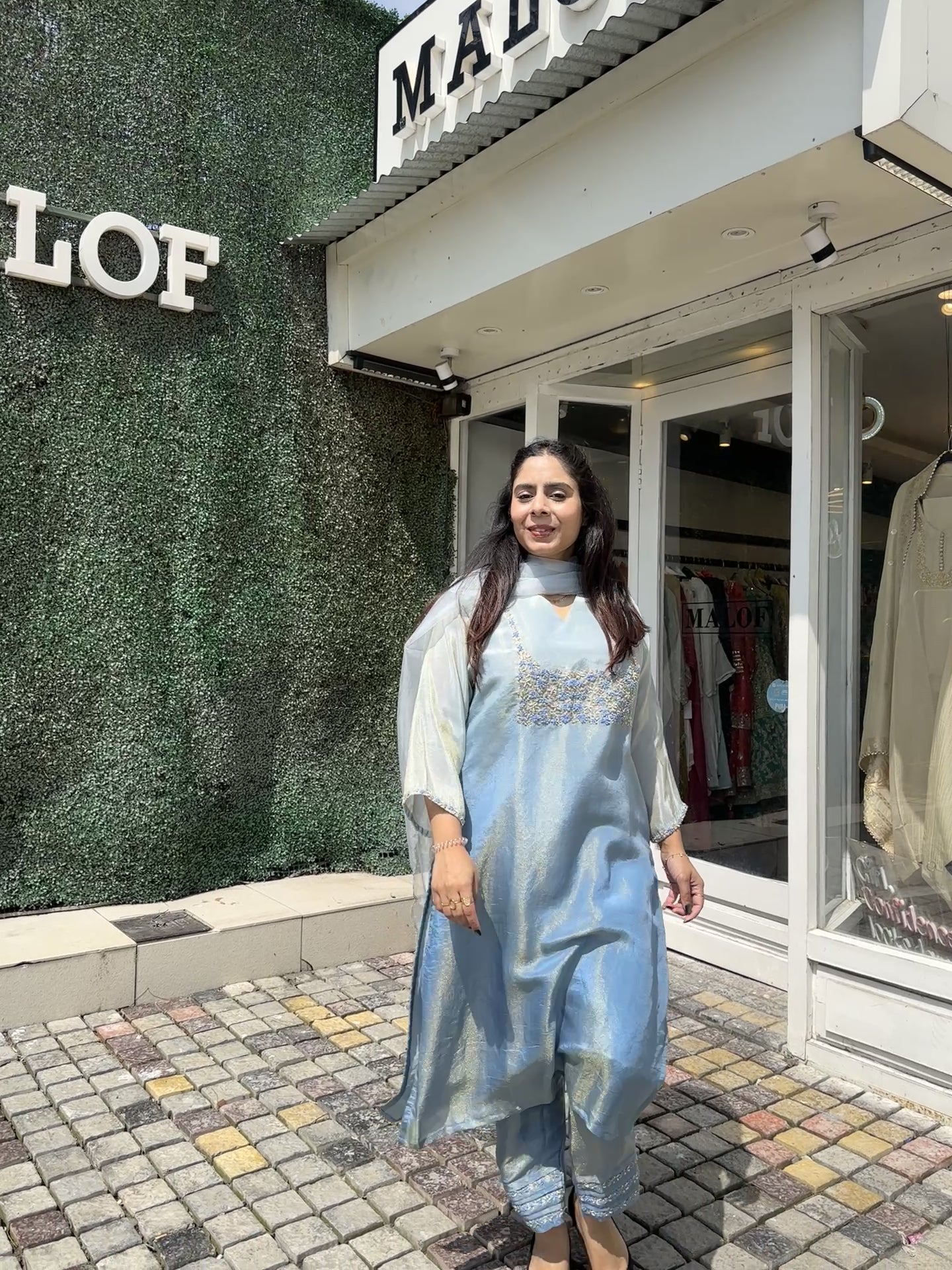 Blue Ombre Handwork Suit